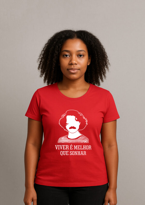 Camiseta Viver é Melhor que Sonhar Música Brasileira Algodão
