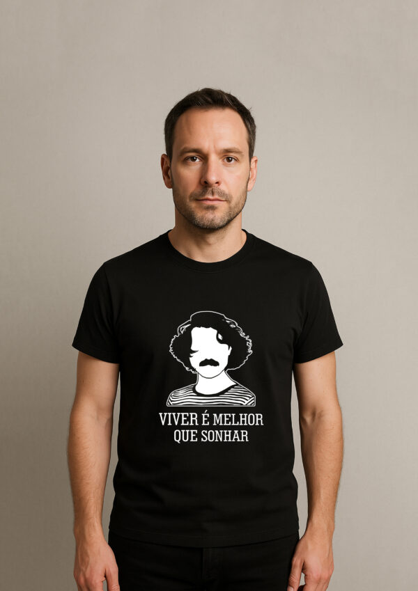 Camiseta Viver é Melhor que Sonhar Música Brasileira Algodão