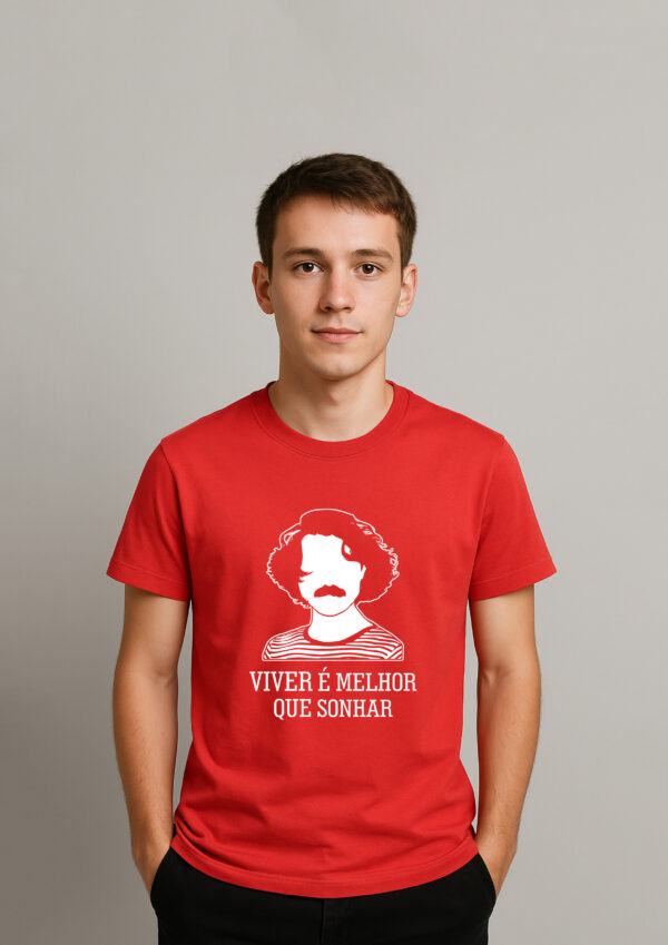 Camiseta Viver é Melhor que Sonhar Música Brasileira Algodão
