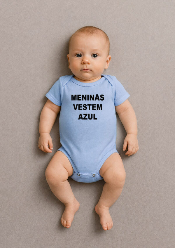 Body Infantil Meninas Vestem Azul Quebra de Padrões