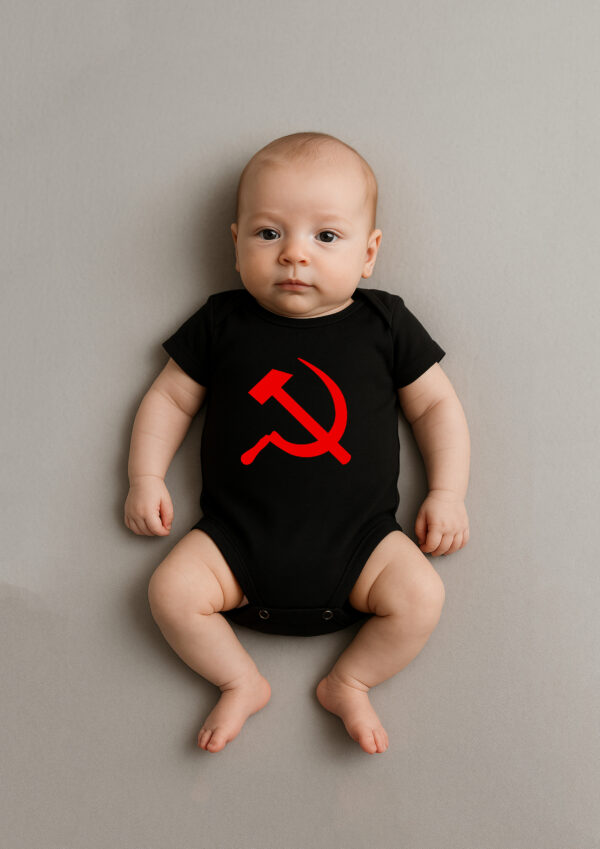 Body Infantil Símbolo Comunista Foice e Martelo Esquerda Comunismo Algodão