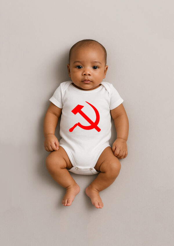 Body Infantil Símbolo Comunista Foice e Martelo Esquerda Comunismo Algodão