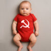 Body Infantil Símbolo Comunista Foice e Martelo Esquerda Comunismo Algodão