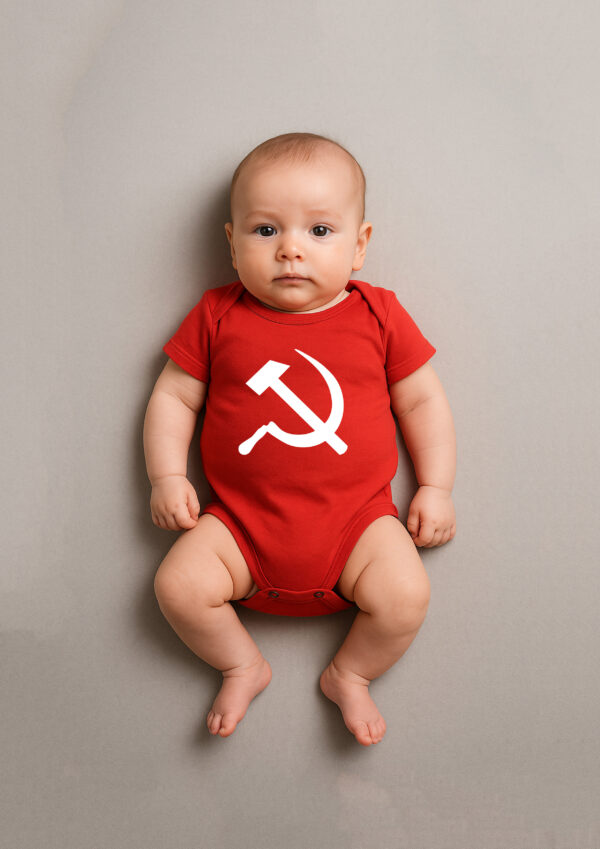 Body Infantil Símbolo Comunista Foice e Martelo Esquerda Comunismo Algodão
