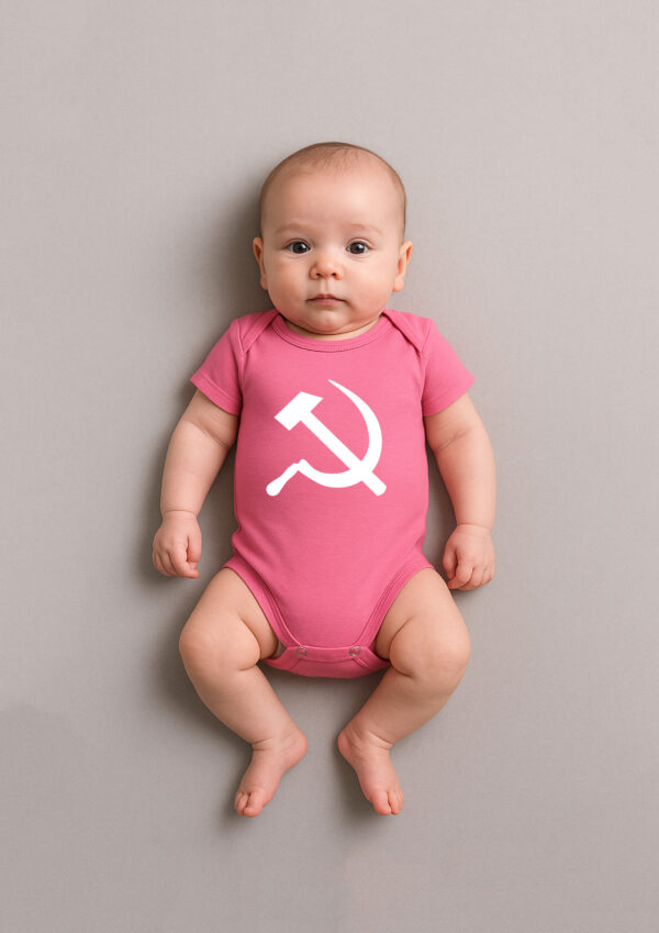Body Infantil Símbolo Comunista Foice e Martelo Esquerda Comunismo Algodão