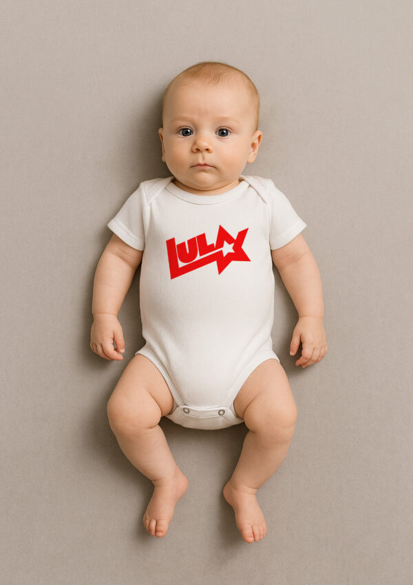 Body Infantil Presidente Lula Logo Antigo Estrela Esquerda