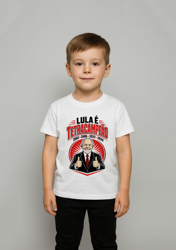 Body Infantil Presidente Lula Tetracampeão Esquerda