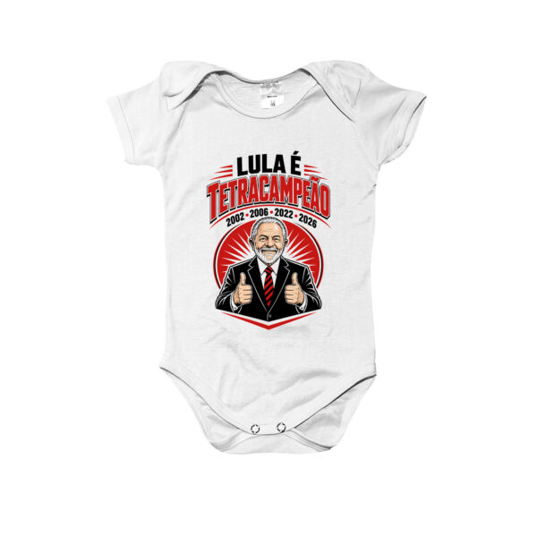 Body Infantil Presidente Lula Tetracampeão Esquerda