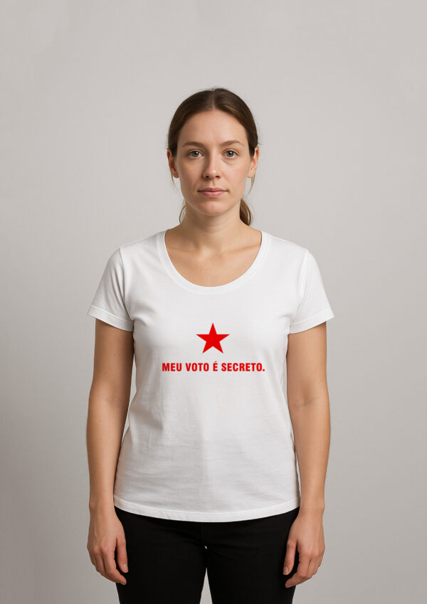 Camiseta Meu Voto É Secreto Presidente Lula Esquerda Algodão