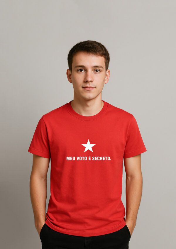 Camiseta Meu Voto É Secreto Presidente Lula Esquerda Algodão