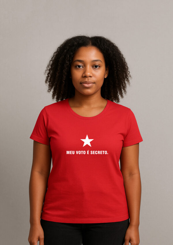 Camiseta Meu Voto É Secreto Presidente Lula Esquerda Algodão