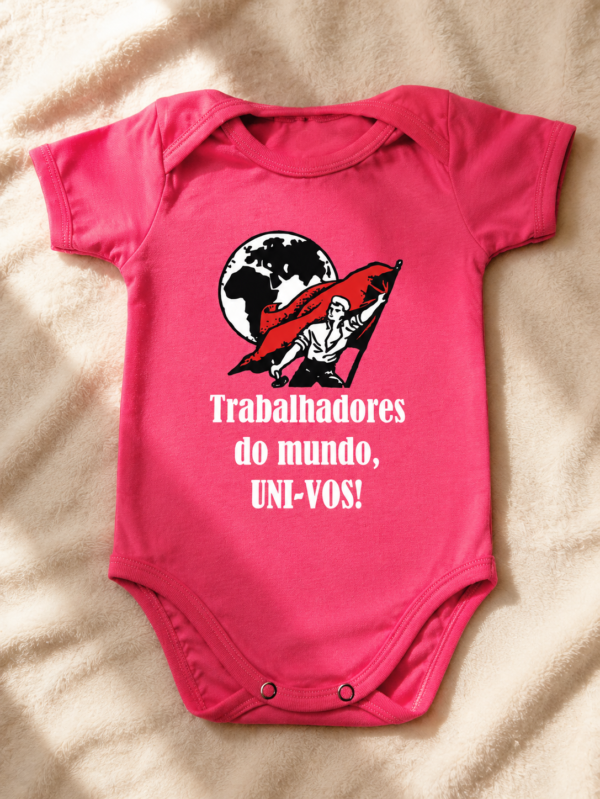 Trabalhadores Uni-vos (7) Body Infantil Trabalhadores Do Mundo Uni-vos Algodão