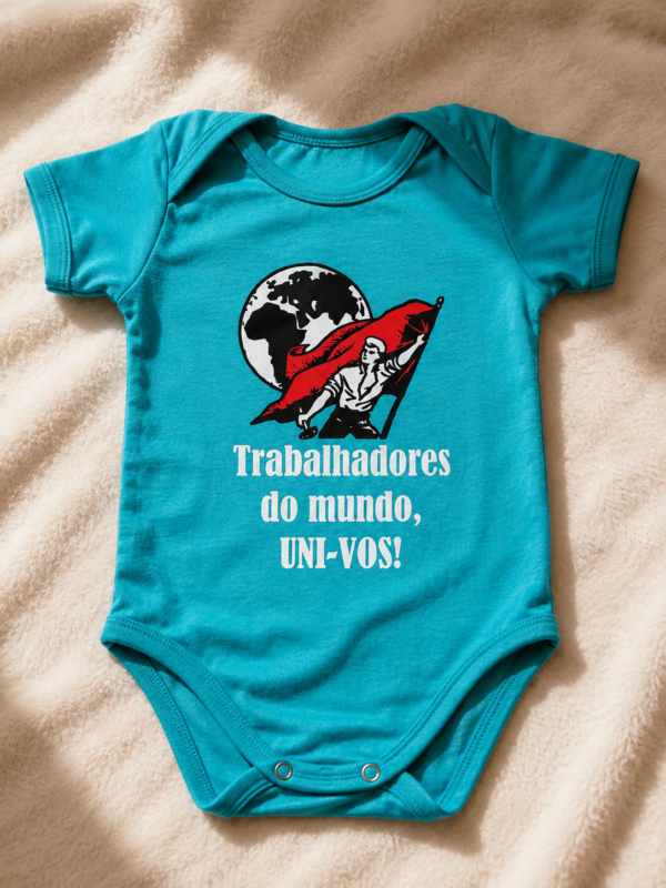 Trabalhadores Uni-vos (8) Body Infantil Trabalhadores Do Mundo Uni-vos Algodão