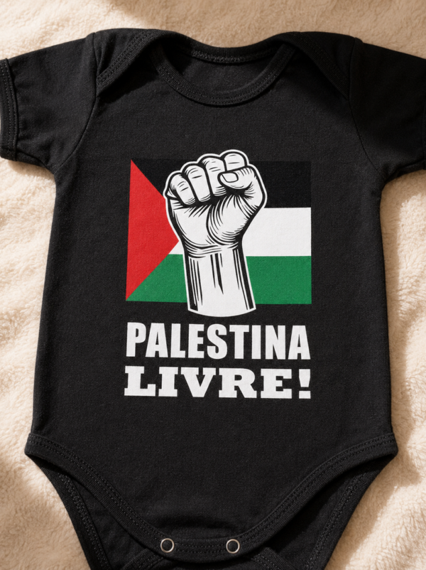 palestina-livre-2 Body Infantil Palestina Livre Liberdade Para o Povo Algodão